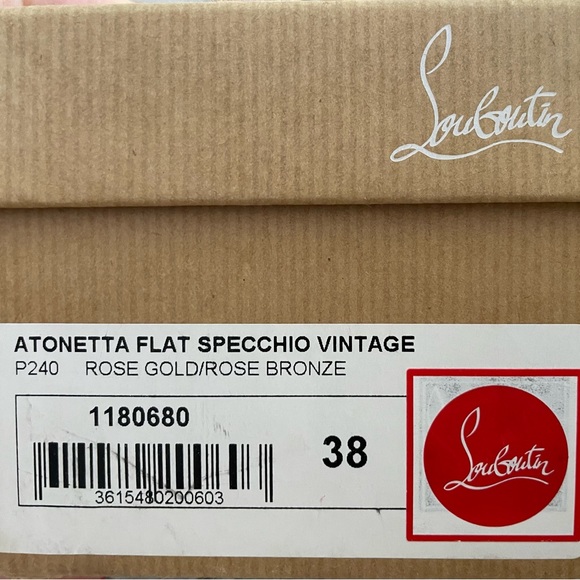Christian Louboutin Atonetta Flat Sandals - Rose Gold size 38 - Picture 7 of 11